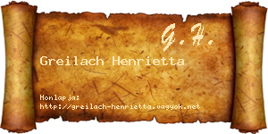 Greilach Henrietta névjegykártya